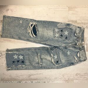 Free People Star Patchwork Jeans